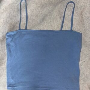 Fitted Blue Crop Top